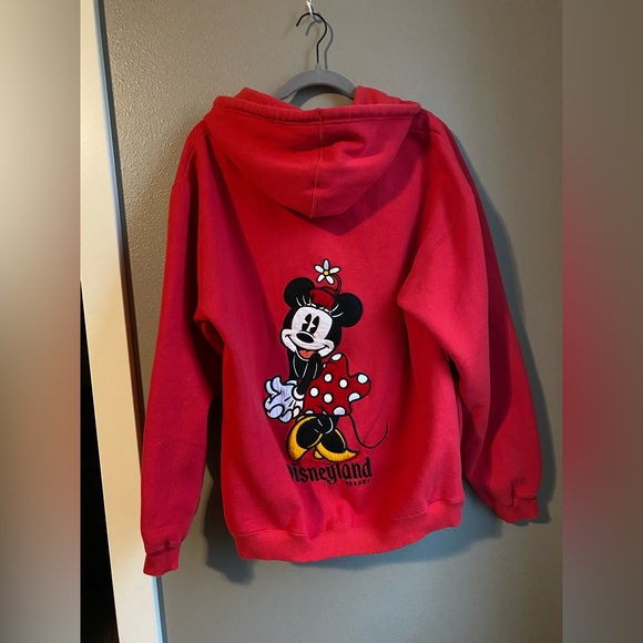 Disney Parks Minnie Embroidered Zip Up Hoodie, Color Red, Size Medium. - Picture 3 of 12